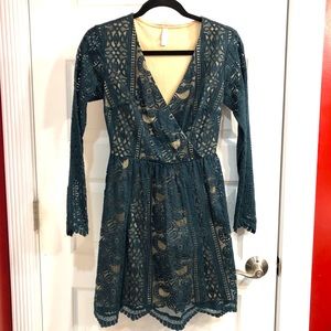 Xhilaration - Deep Green Lace Dress